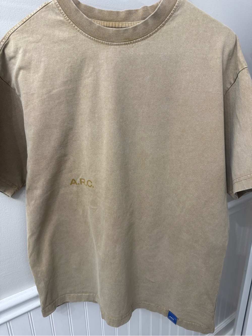 A.R.C. by PacSun Light Tan Vintage Wash Heavyweight Oversized T-Shirt Small